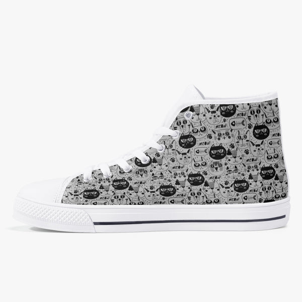 179. Classic High-Top Canvas Shoes - White/Black